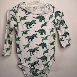 Viscose/Bamboo Kate quinn Green Dinosaur Print Long Sleeve Onesie